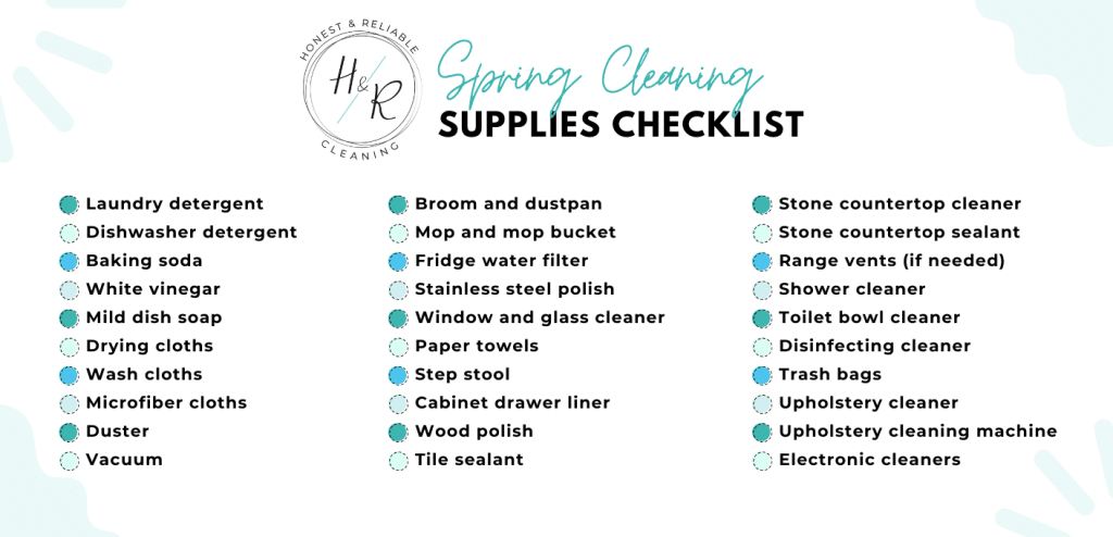 Spring Cleaning Supplies Checklist graphic